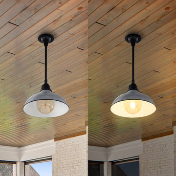 Jasper 12.25" Farmhouse Industrial Indoor/Outdoor Iron LED Pendant